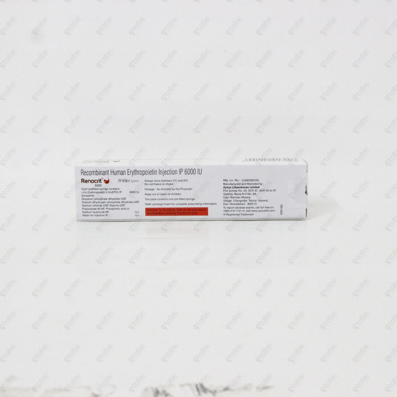 Renocrit 6000 IU PFS 0.6ml Injection