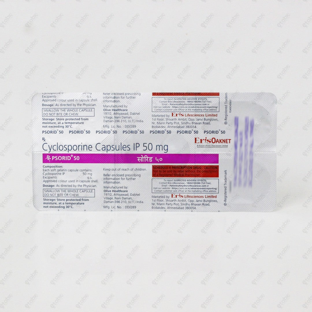 Psorid 50mg Tablet 5's