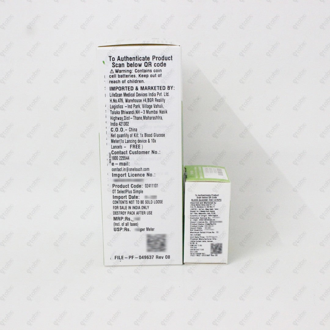 One Touch Select+ Glucose Meter Kit 1's