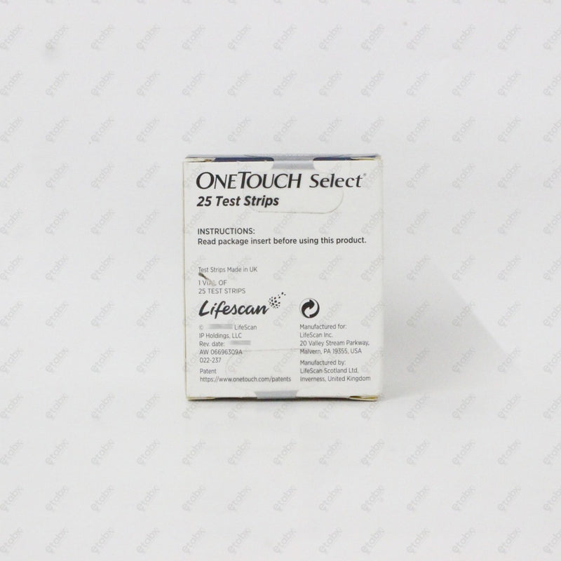One Touch Select Plus Test Strips 25's