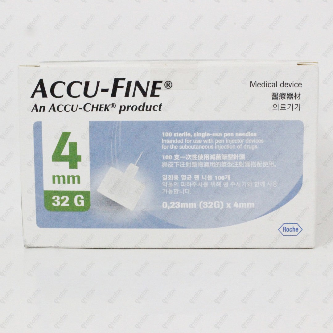 Accufine Pen Needle 32G for Insulin Users 100's