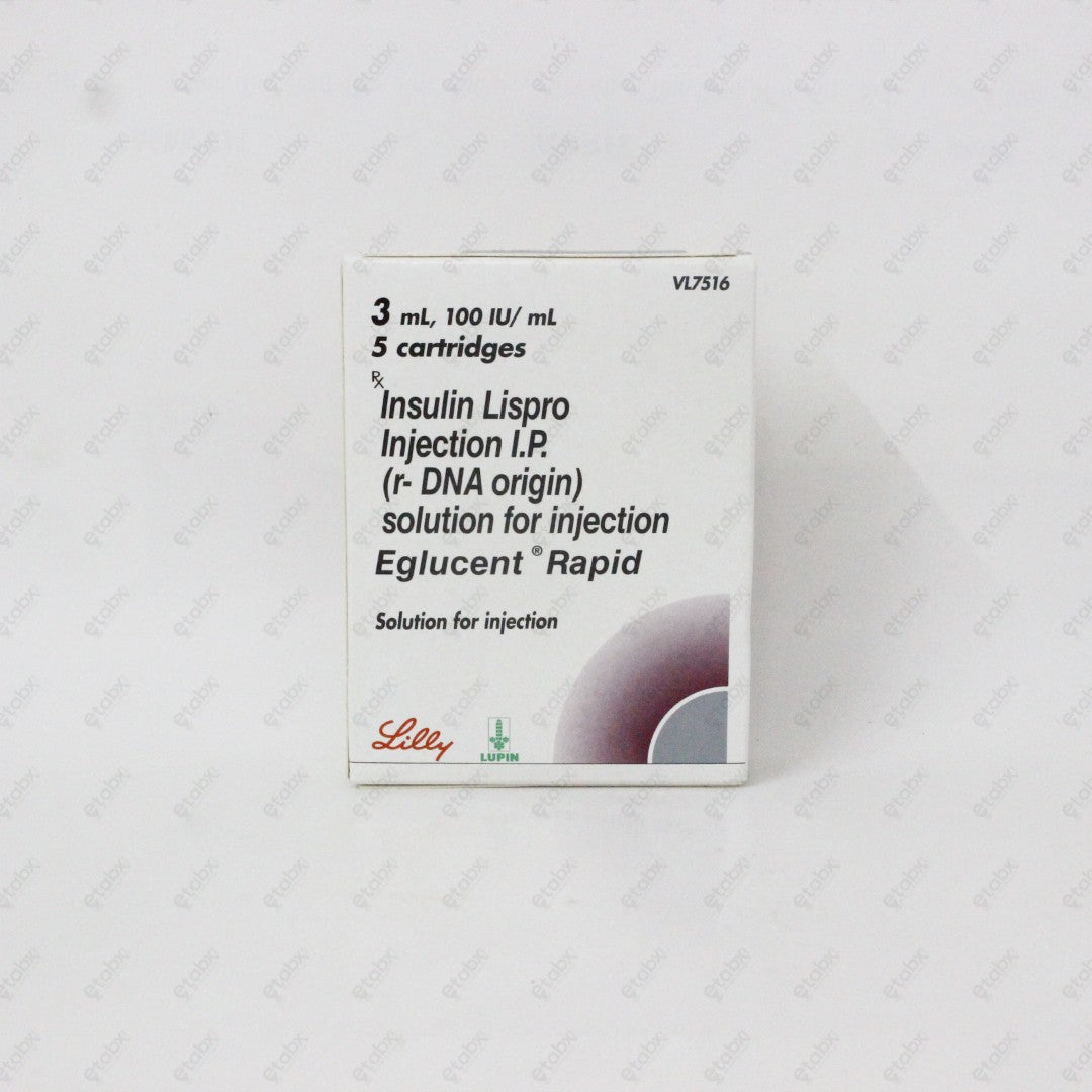 Eglucent Rapid Insulin Cartridge 5x3ml