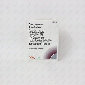 Eglucent Rapid Insulin Cartridge 5x3ml