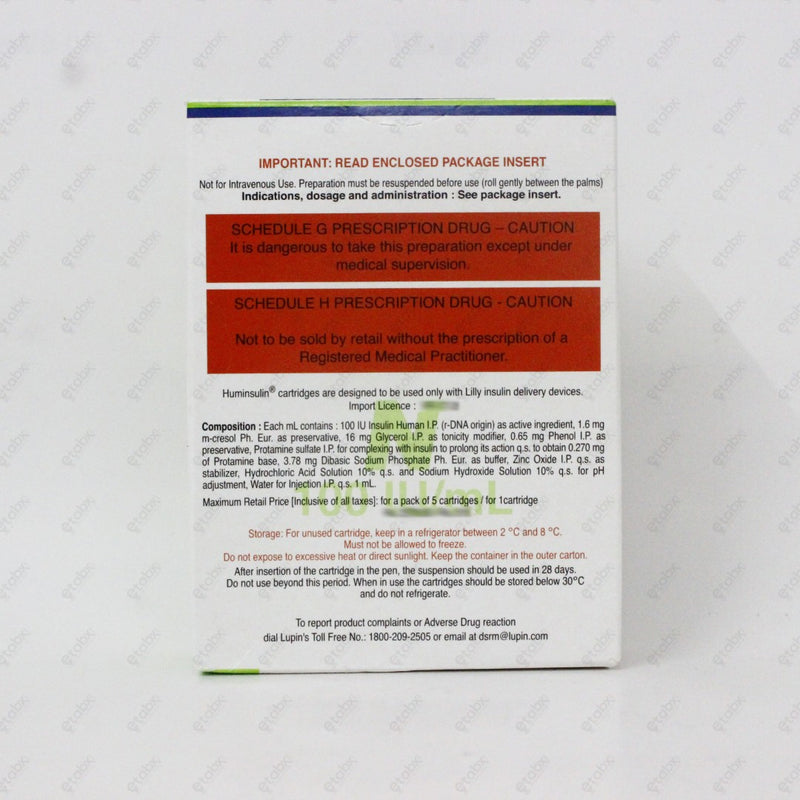 Humulin NPH Insulin 100IU Injection