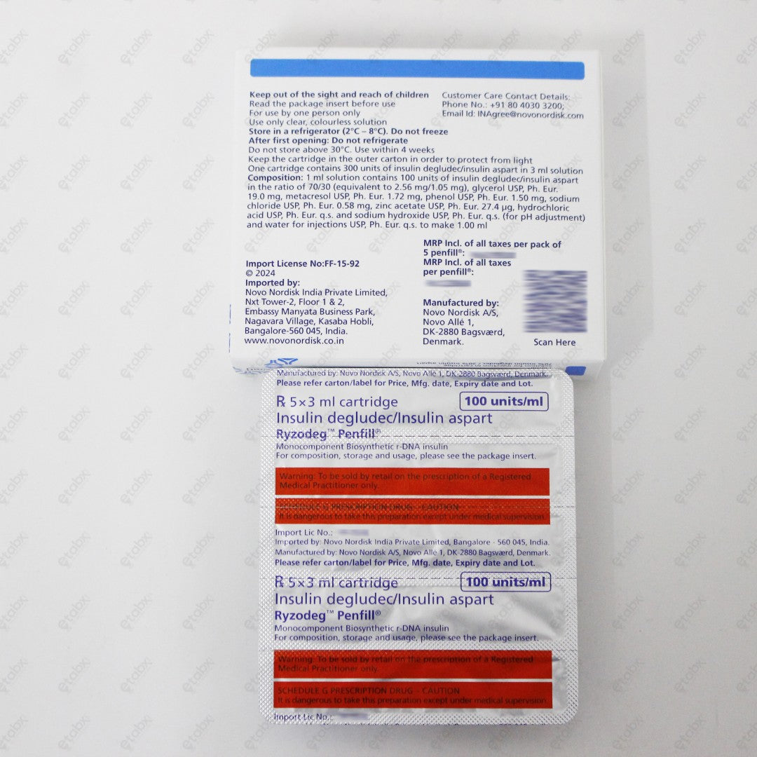 Ryzodeg Penfill Insulin Mix 5x3ml
