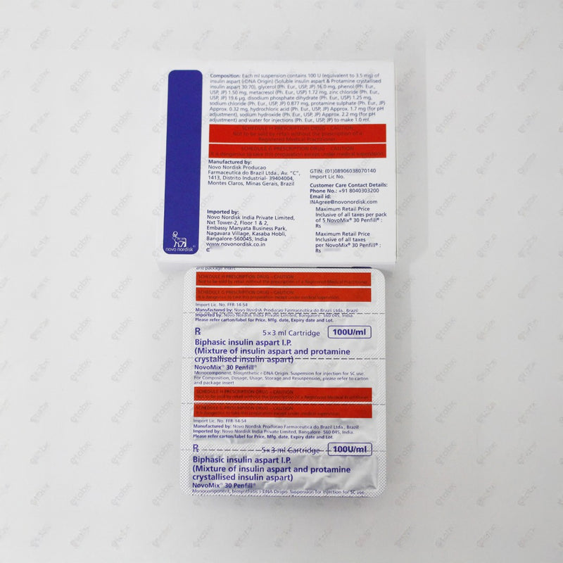 Novomix 30 Insulin Penfill 5x3ml