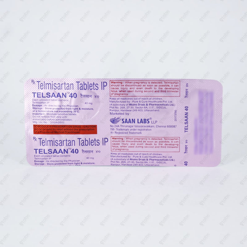 Telsaan 40mg Tablet 10's