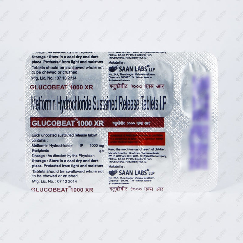 Glucobeat 1000 XR Tablet 10's