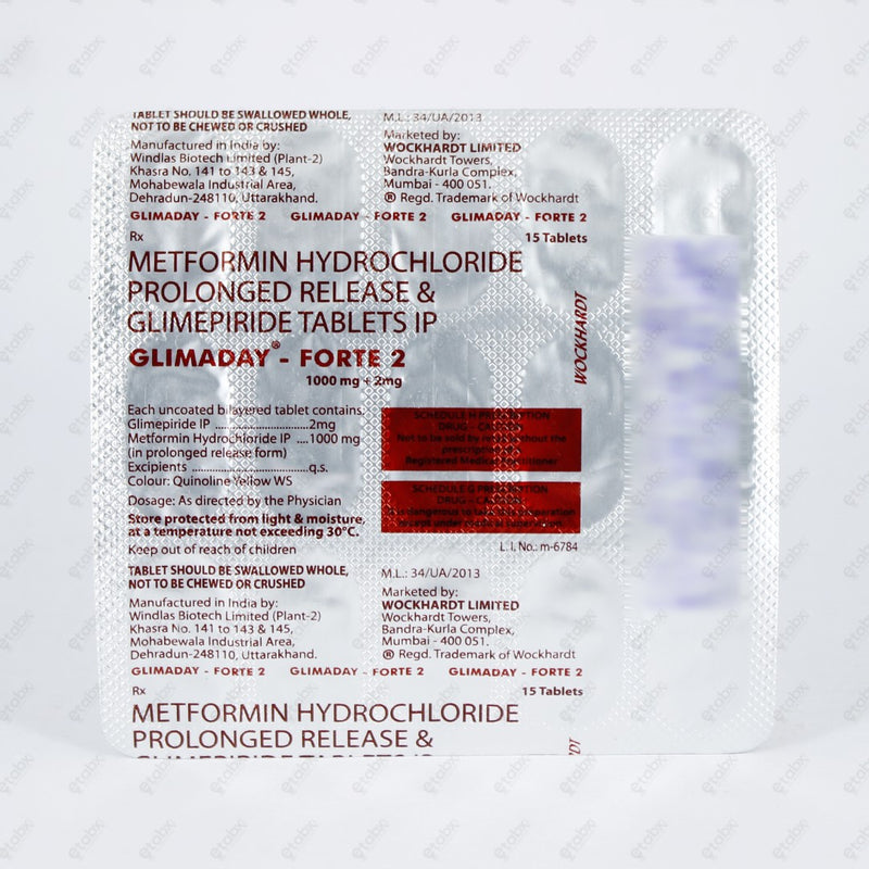 Glimaday Forte 2mg Tablets 15