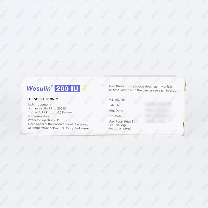 Wosulin 200IU R Cartridge 1