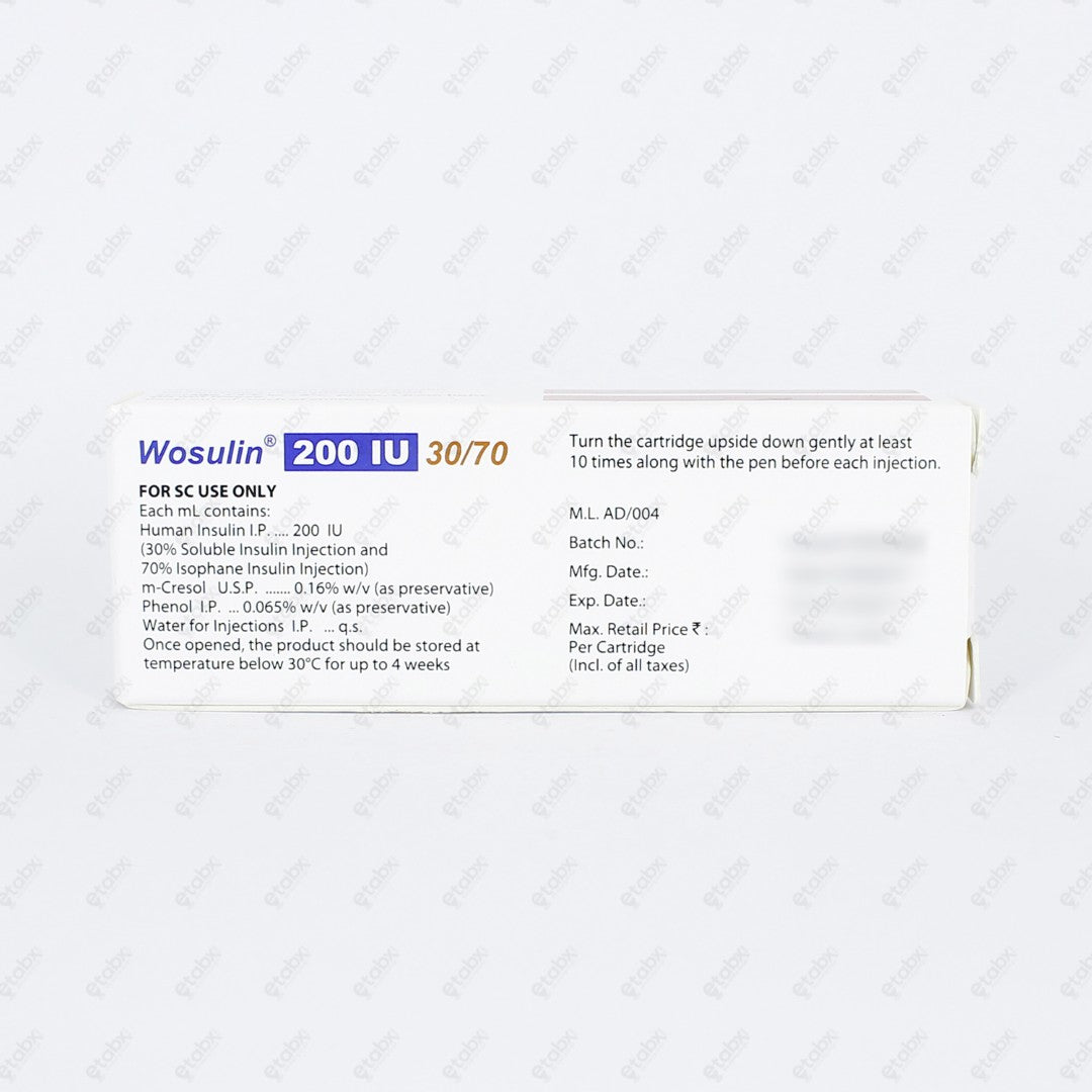 Wosulin 200IU 30/70 Cartridge 1