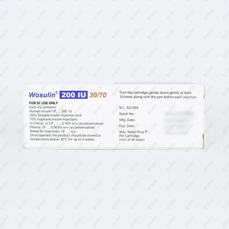 Wosulin 200IU 30/70 Cartridge 1