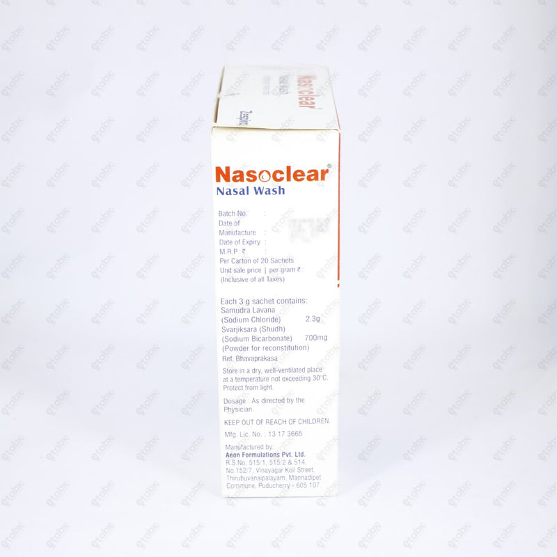 Nasoclear Nasal Wash Kit Sachets 20's