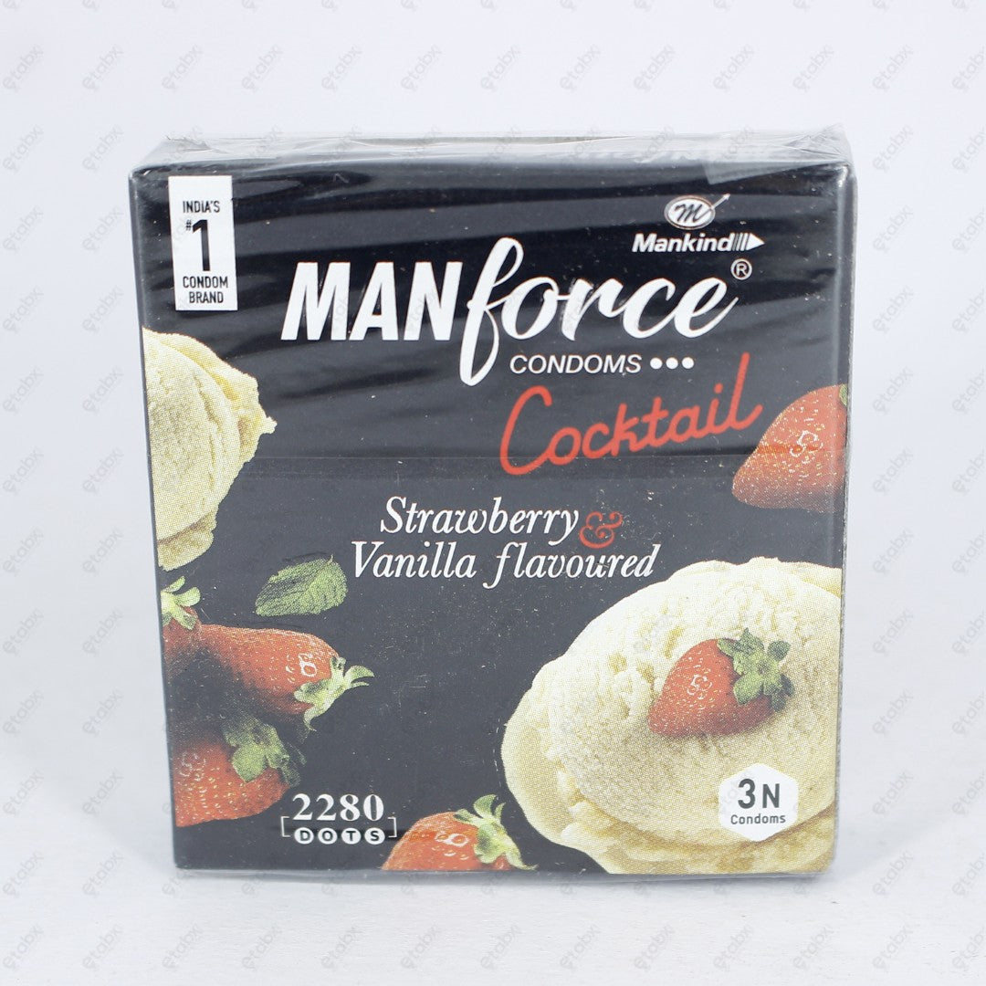 Manforce Condom Strawberry + Vanilla 3pcs