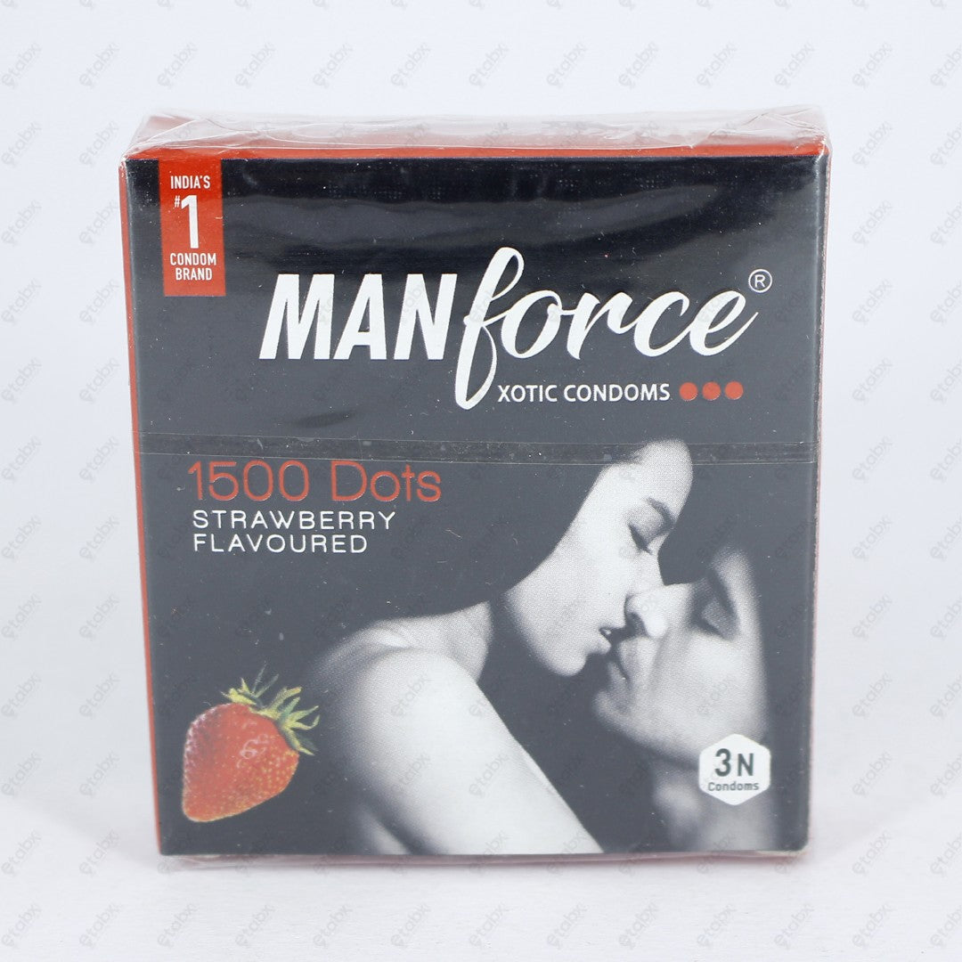 MANFORCE XOTIC CONDOMS Strawberry 3'S