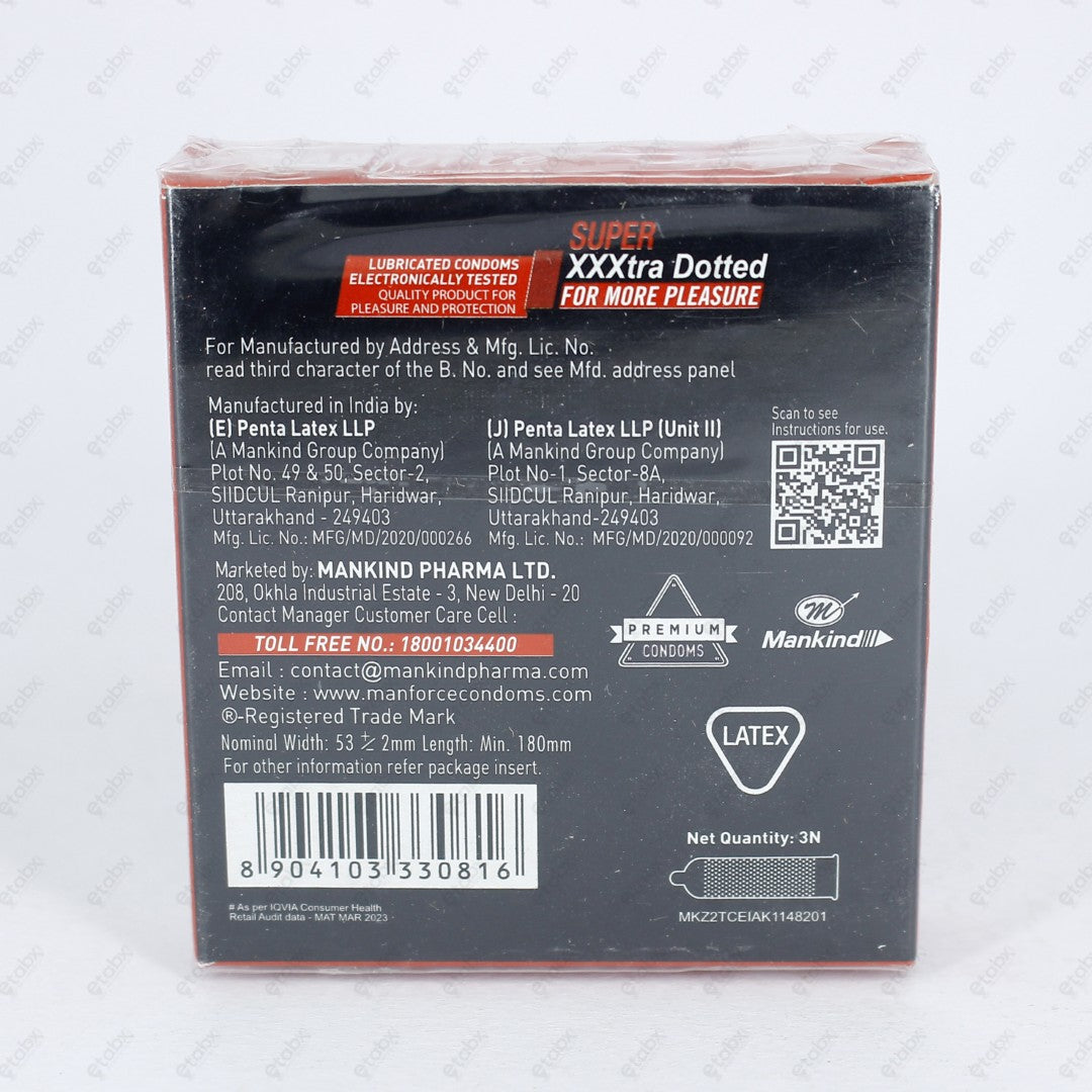 MANFORCE XOTIC CONDOMS Strawberry 3'S