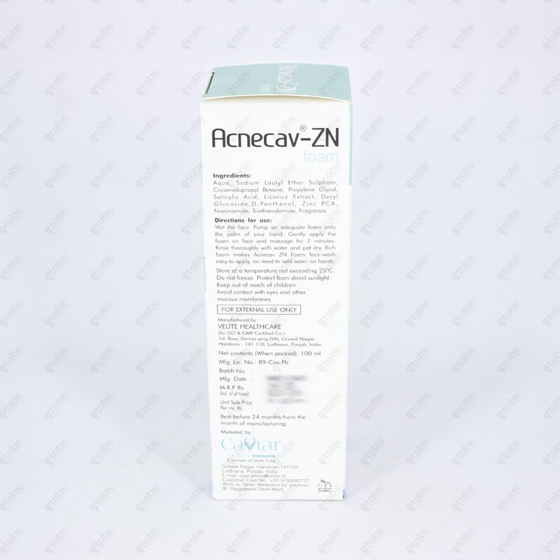 AcneCav ZN Foaming Face Wash 100ml