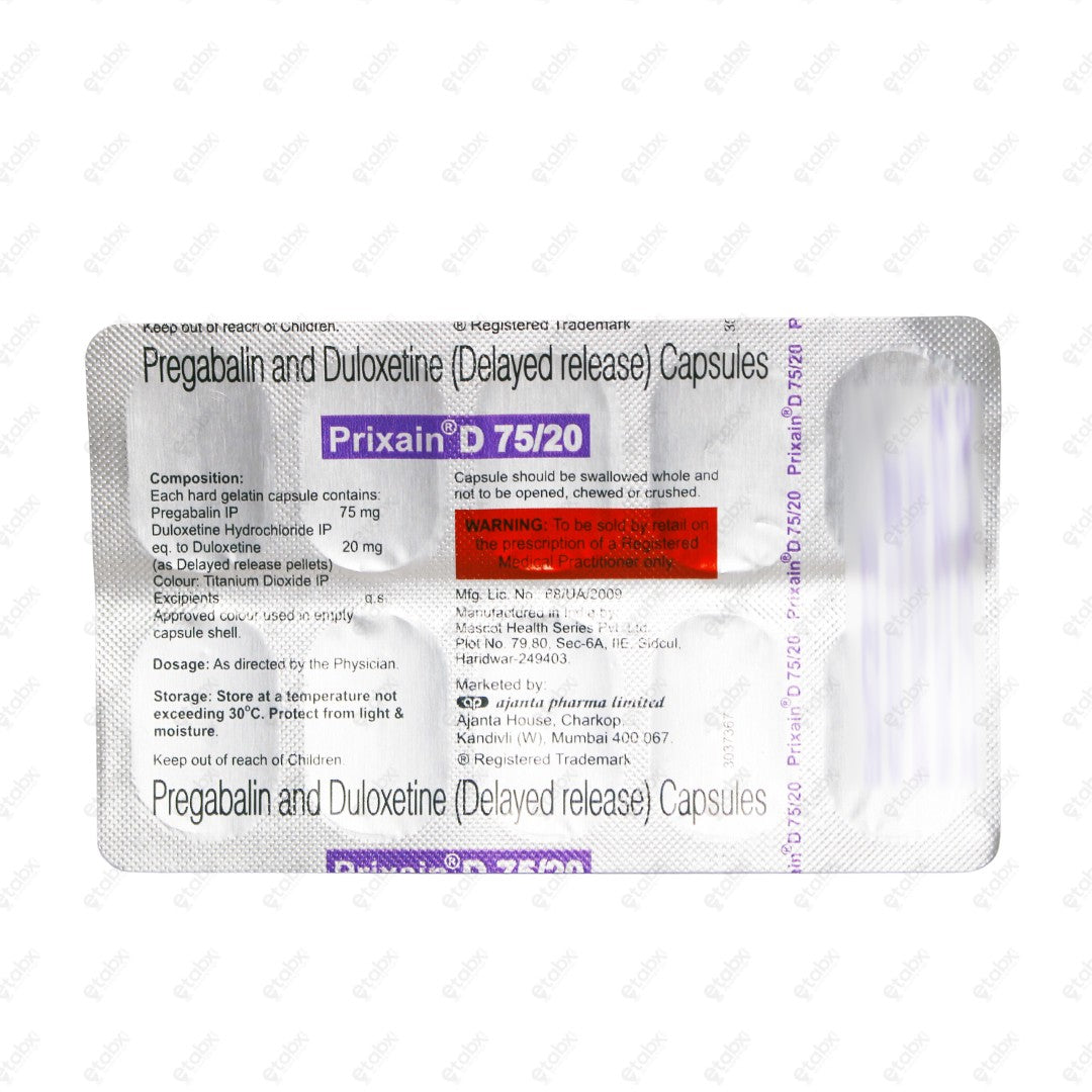 Prixain D 75/20mg Capsules 10s