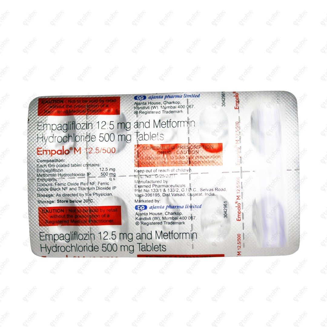 EMPALO M 12.5mg/500mg Tablets 10's