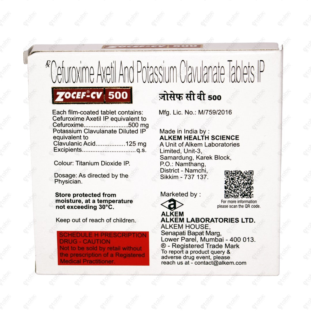 Zocef CV 500mg Tablet 6s