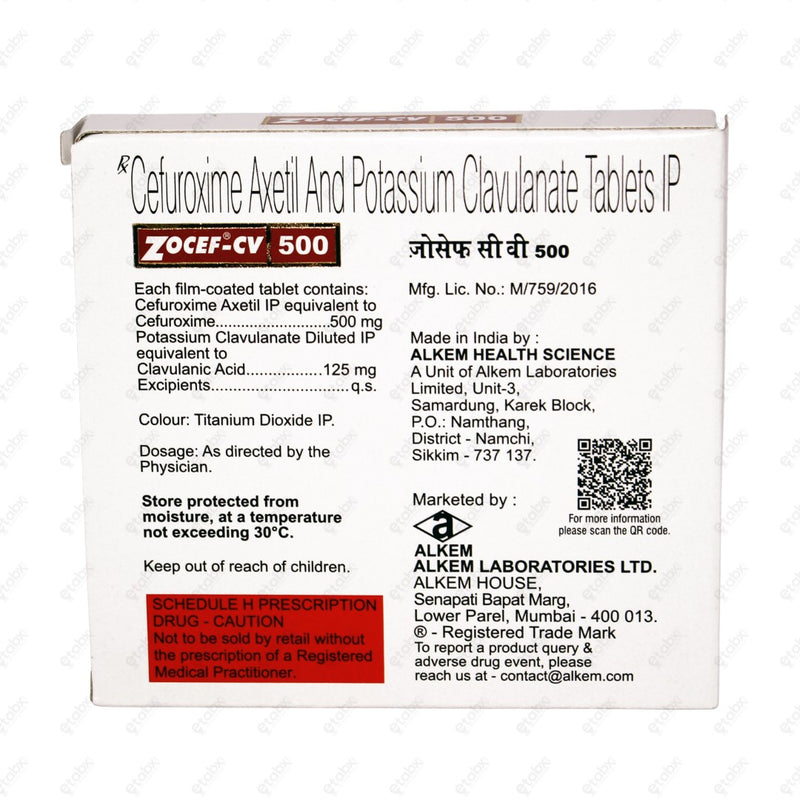 Zocef CV 500mg Tablet 6s
