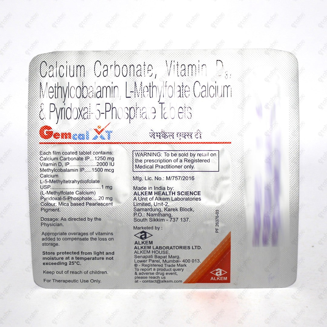 Gemcal XT Tablet 15's