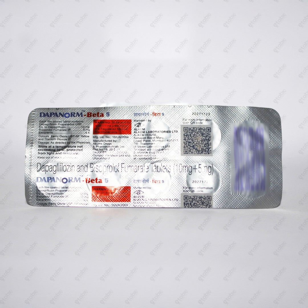 Dapanorm Beta 5 Tablets 10's