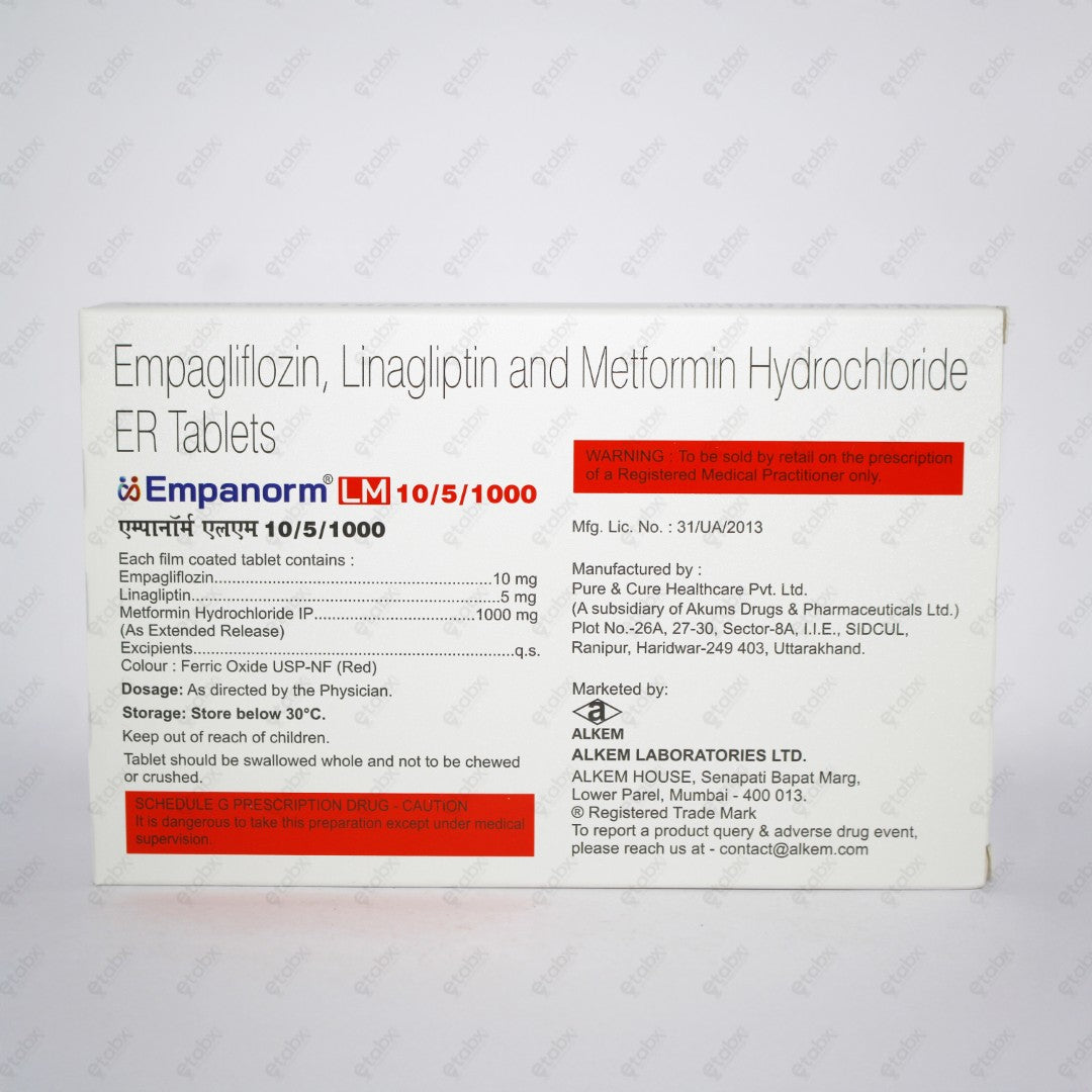 EMPANORM LM 10mg/5mg/1000mg Tablets 10's
