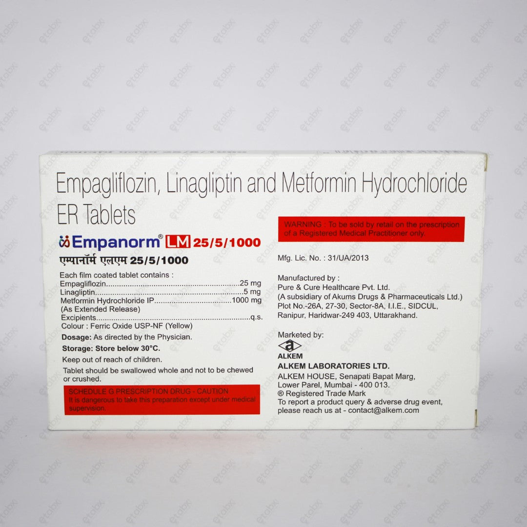 EMPANORM LM 25mg/5mg/1000mg Tablets 10's