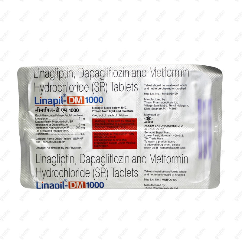 Linapil DM 1000mg Tablet 10's