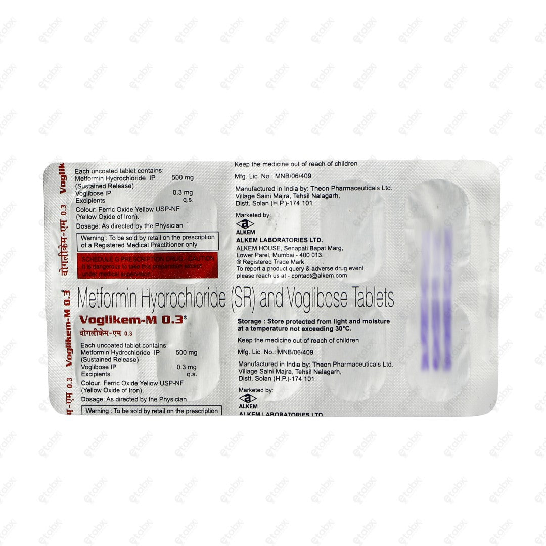 VOGLIKEM M 0.3mg Tablet 10's