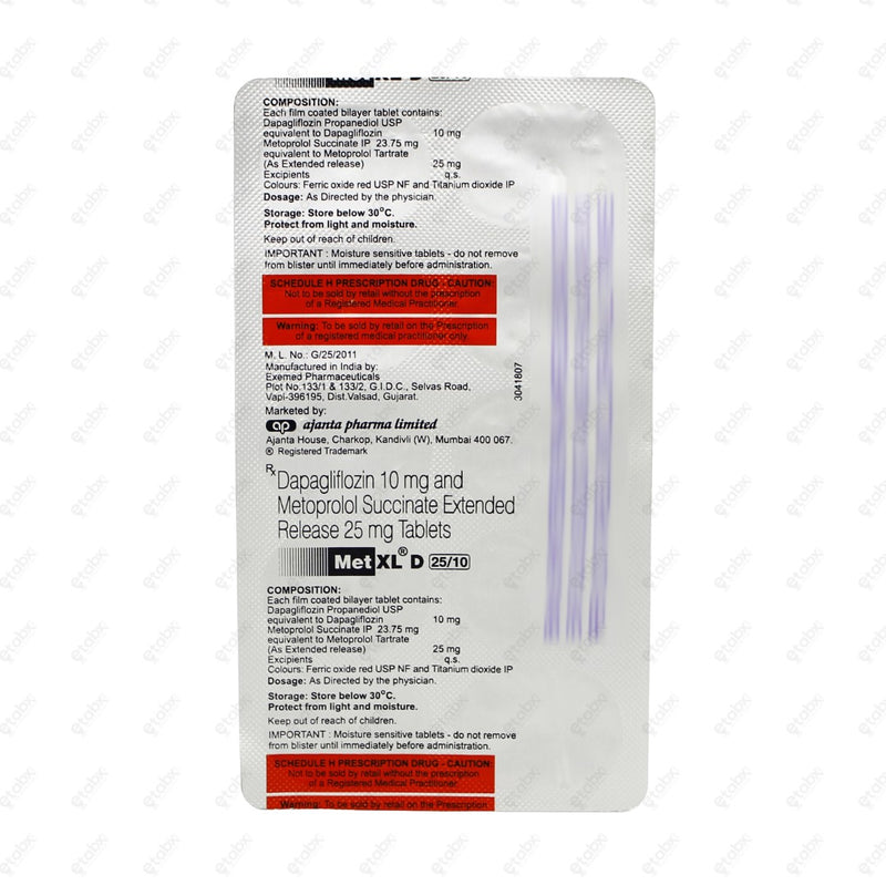 Met XL D 25/10mg Tablet 10's