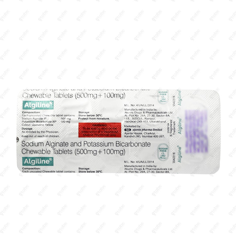 ALGILINE 500+100MG Chewable Tablets 10's