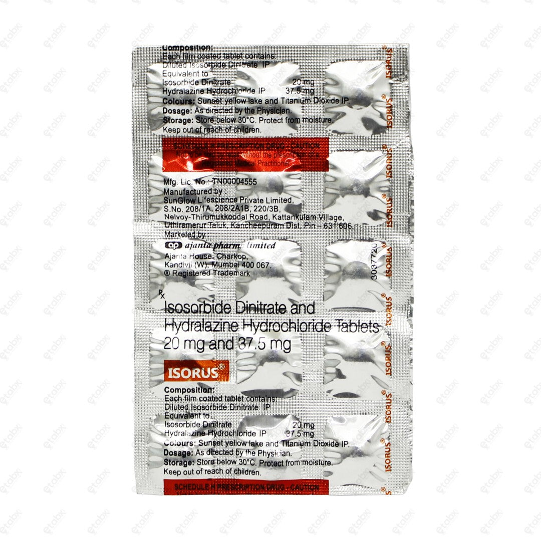 Isorus Tablets 20/37.5mg 15's