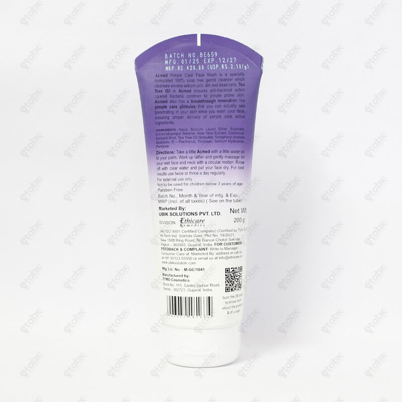 Acmed Gentle Pimple Care Face Wash 200gm