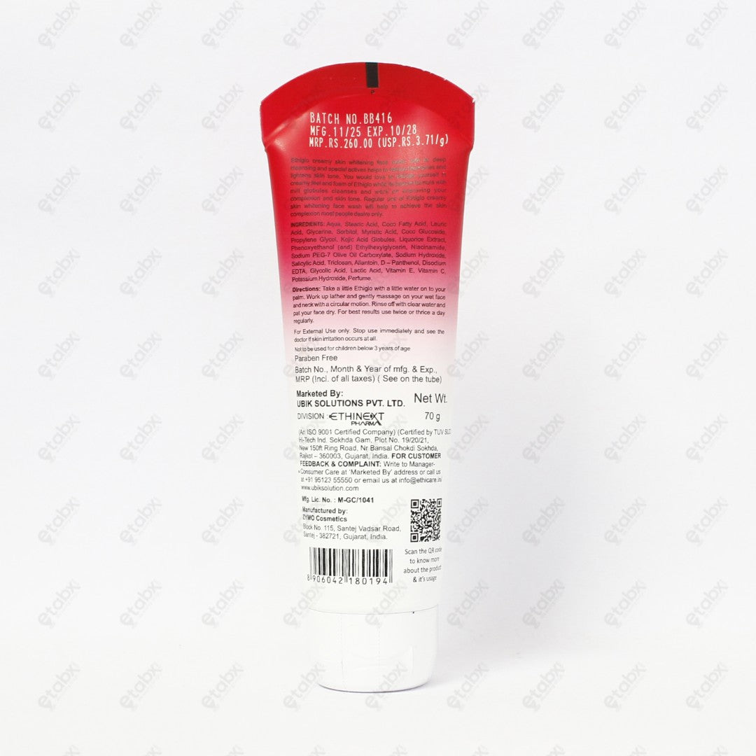 Ethiglo Skin Whitening Face Wash 70gm