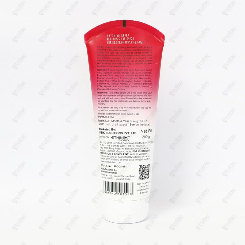 Ethiglo Skin Whitening Face Wash 200gm