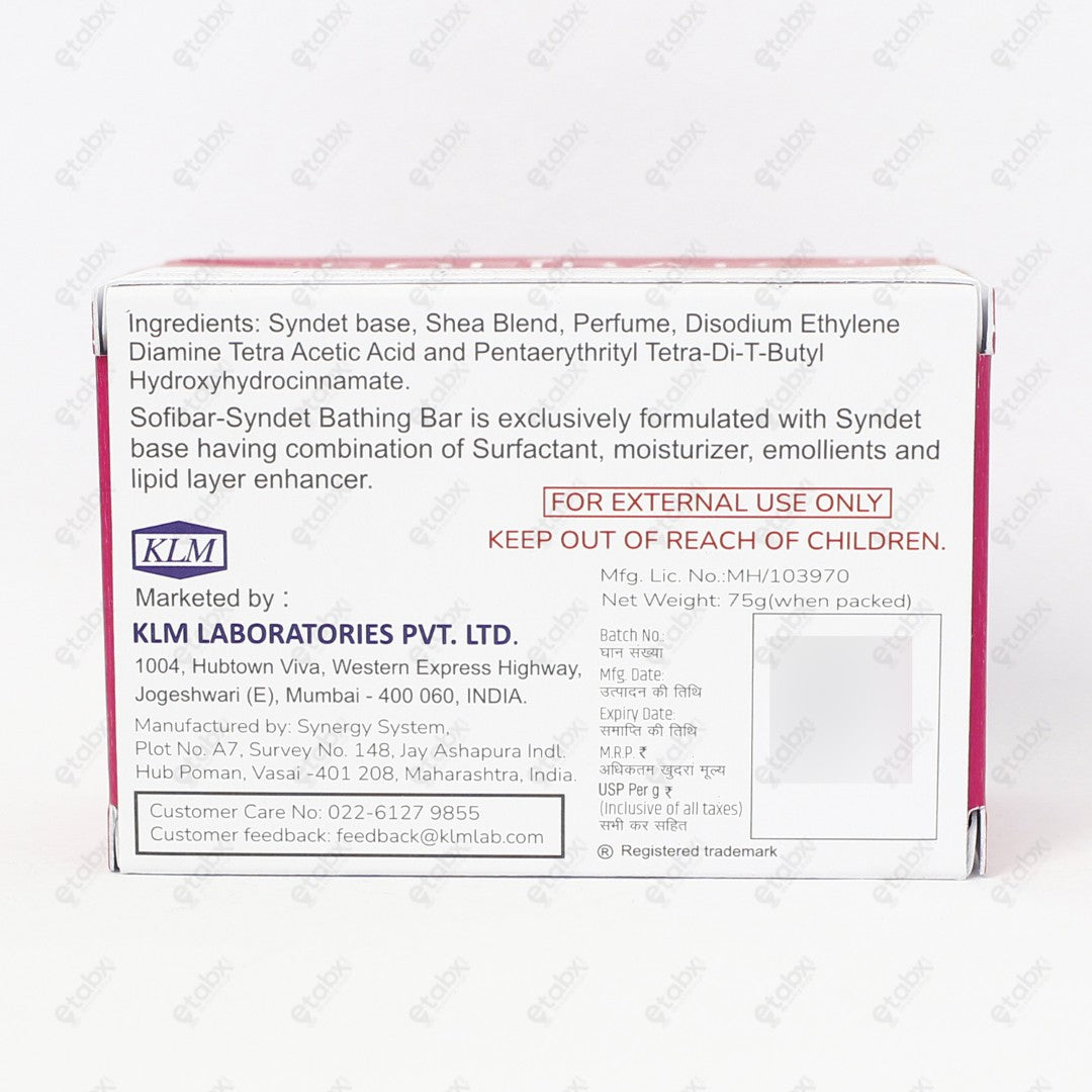 Sofibar pH 5.5 Syndet Bar 75gm