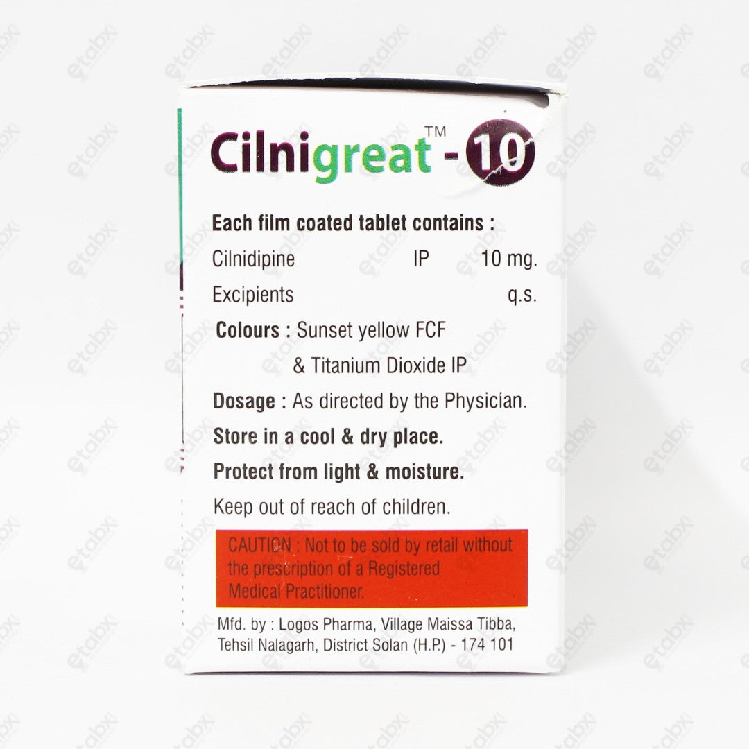 Cilnigreat 10 Tablet 15's