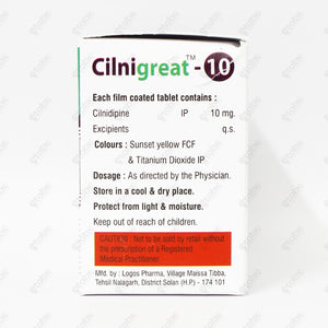 Cilnigreat 10 Tablet 15's