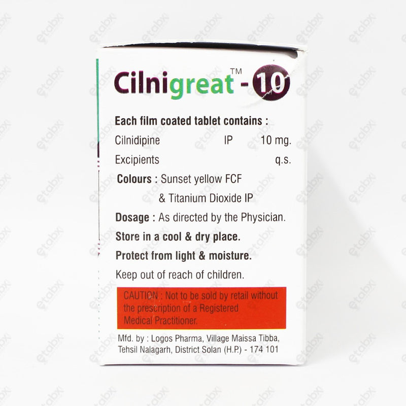 Cilnigreat 10 Tablet 15's