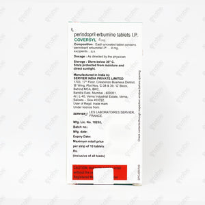 Coversyl 4mg Tablet 10's
