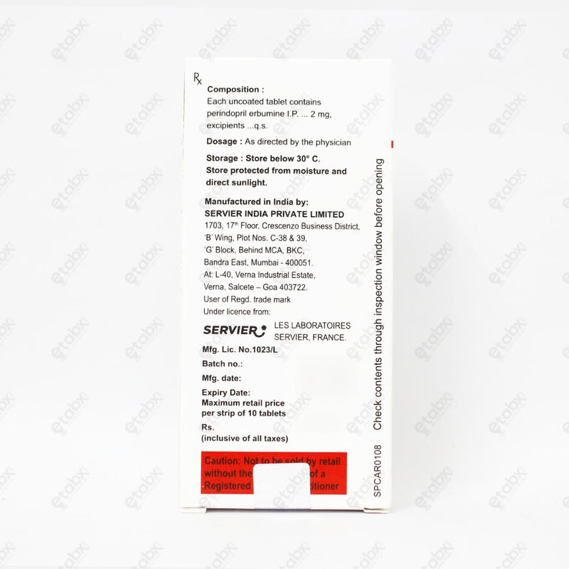 Coversyl 2mg Tablet 10's