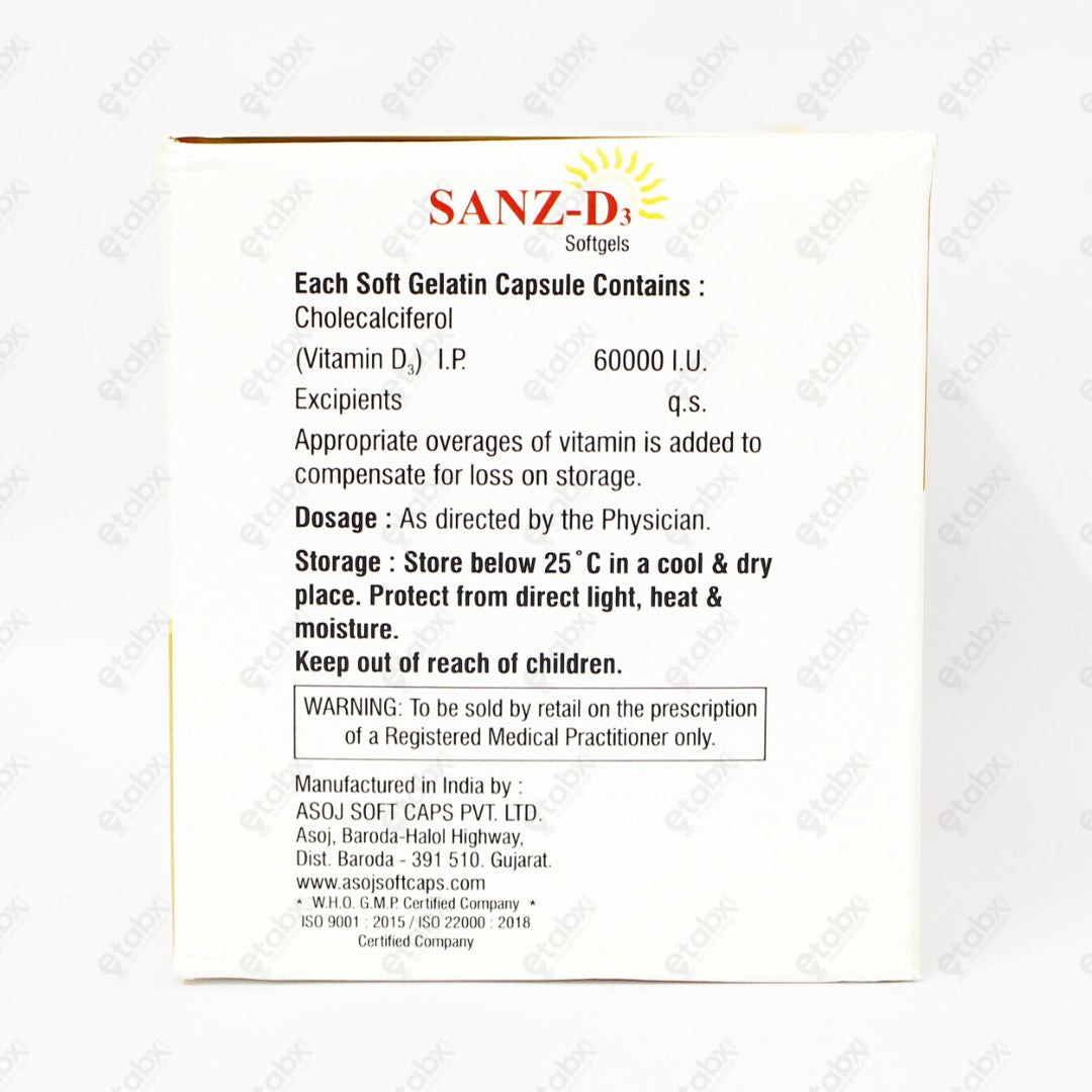 Sanz D3 60K Softgels 4's